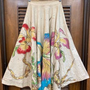 Vintage 1950’s Mexican Hand Painted Cotton Circle Skirt